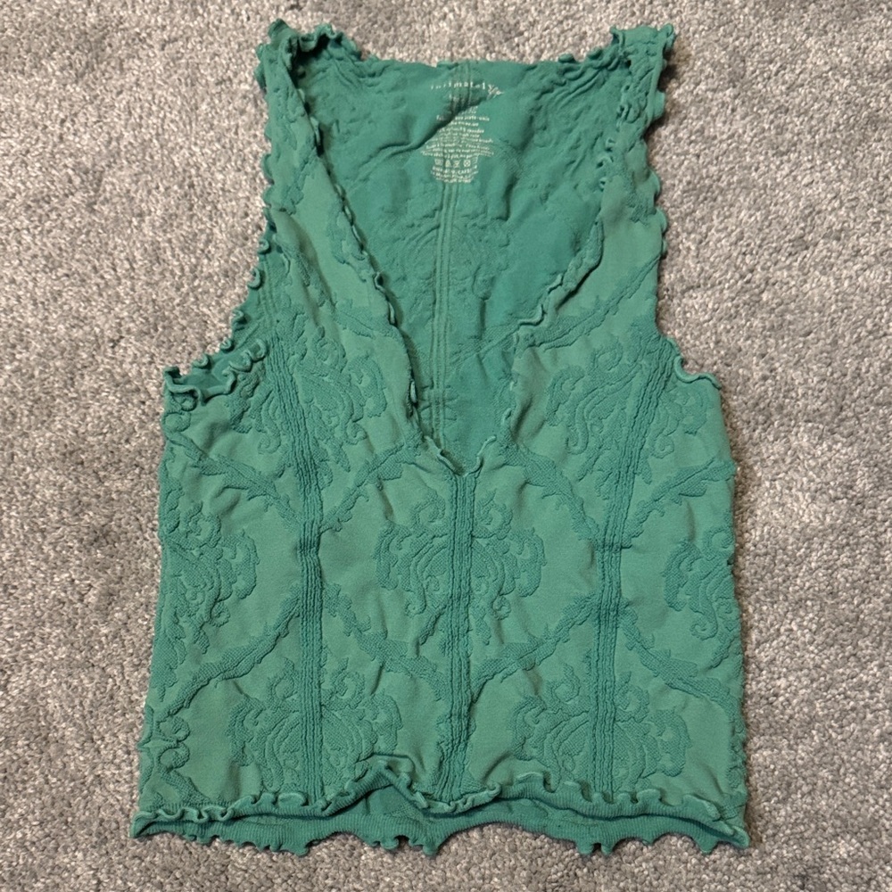 Free People Green Lace Tank Top - Picture 2 of 5